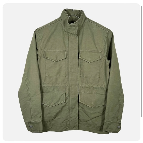 Everlane Green 100% Cotton Modern Utility Zip Up Jacket Women's - Picture 9 of 10